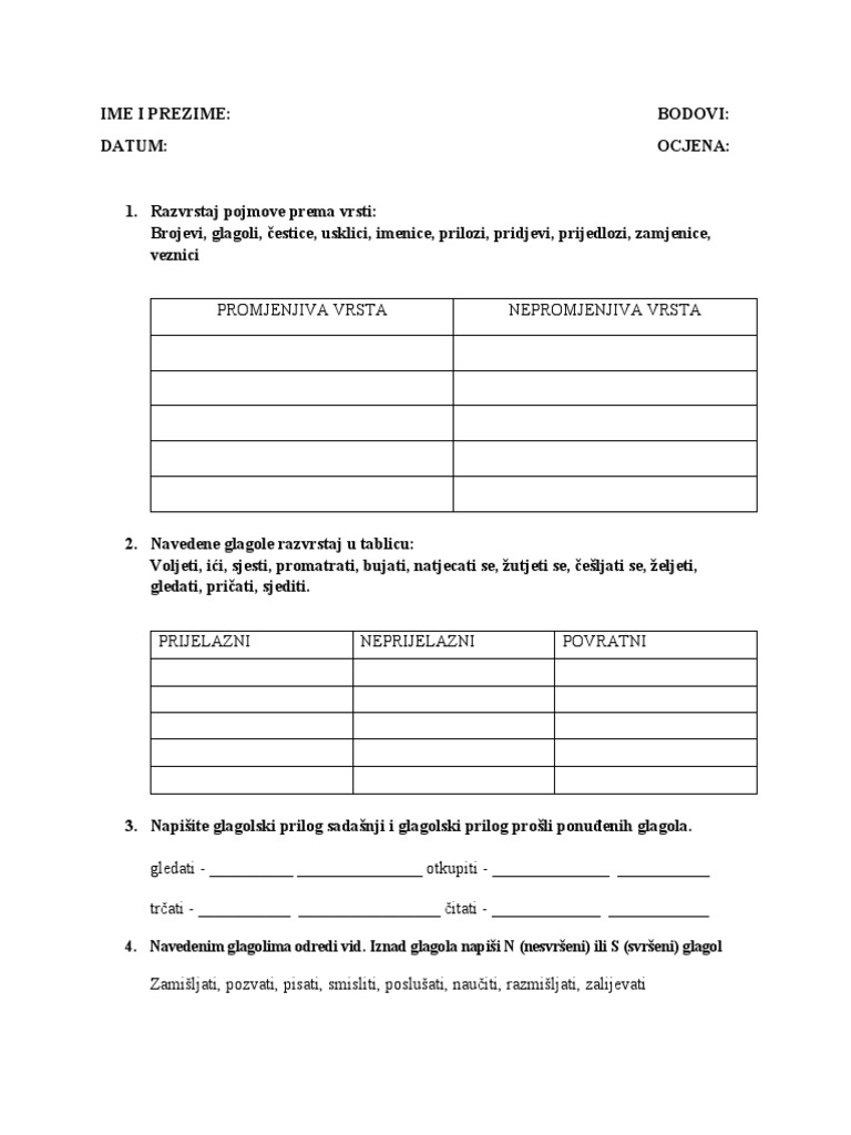 Morfologija Ispit PDF