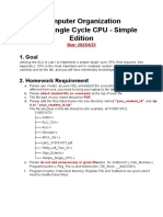 Computer Organization Lab 2: Single Cycle CPU - Simple Edition