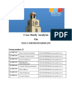 Case Study Analysis On: Paul V. Dietrich Farms LTD Group Number 15