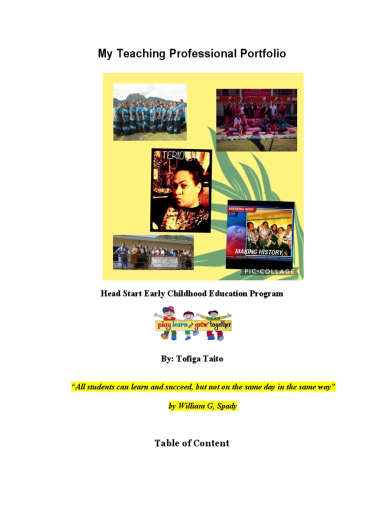 My Teaching Professional Portfolio 1 | PDF | Early Childhood Education ...