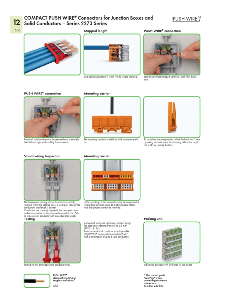 2273-500 Mounting Carrier For 2273 Series Push Wire Connector