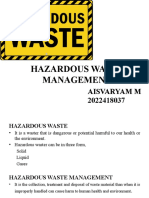 Hazardous Waste Management: Aisvaryam M 2022418037