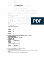 Key chemistry questions Y9