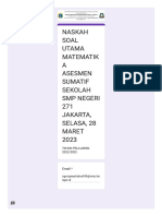 Naskah Soal Utama Matematik A Asesmen Sumatif Sekolah SMP Negeri 271 Jakarta, Selasa, 28 Maret 2023