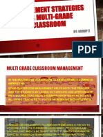 Management Strategies For Multi-Grade Classroom: By: Group 3