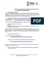 Aviso de Privacidad Simplificado de La Dirección General de Gobernación Del Estado de San Luis Potosí para El Uso De: LA APOSTILLA DE DOCUMENTOS
