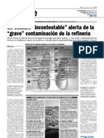 Un Estudio Incontestable Alerta de La Grave Contaminación de La Refinería (27-05-09)