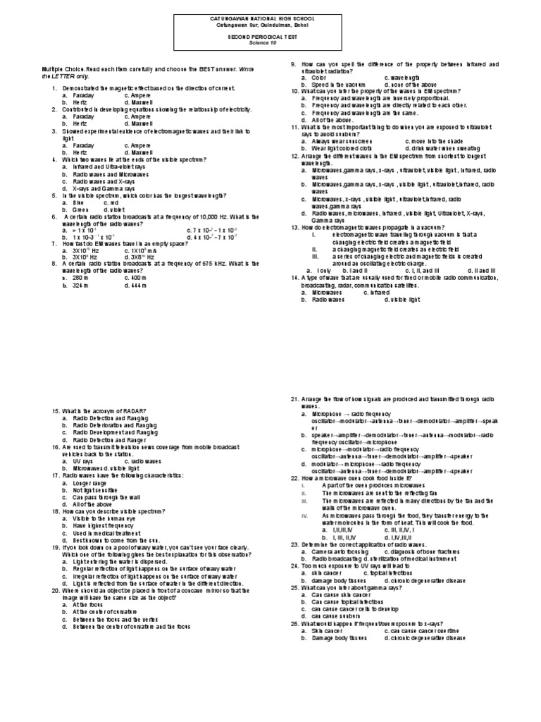 Science 2nd Periodical Test Pdf