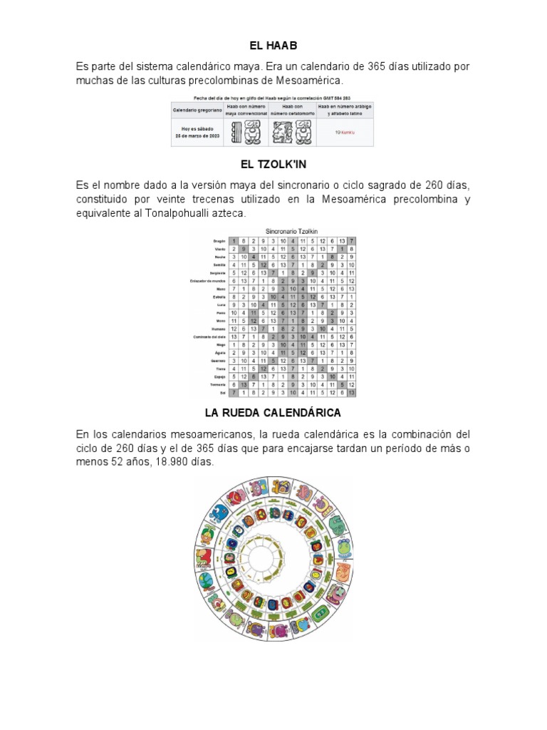 Calendario Haab: Sistema Maya de 365 Días | PDF