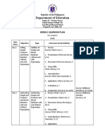 M6 Weekly Learning Plan