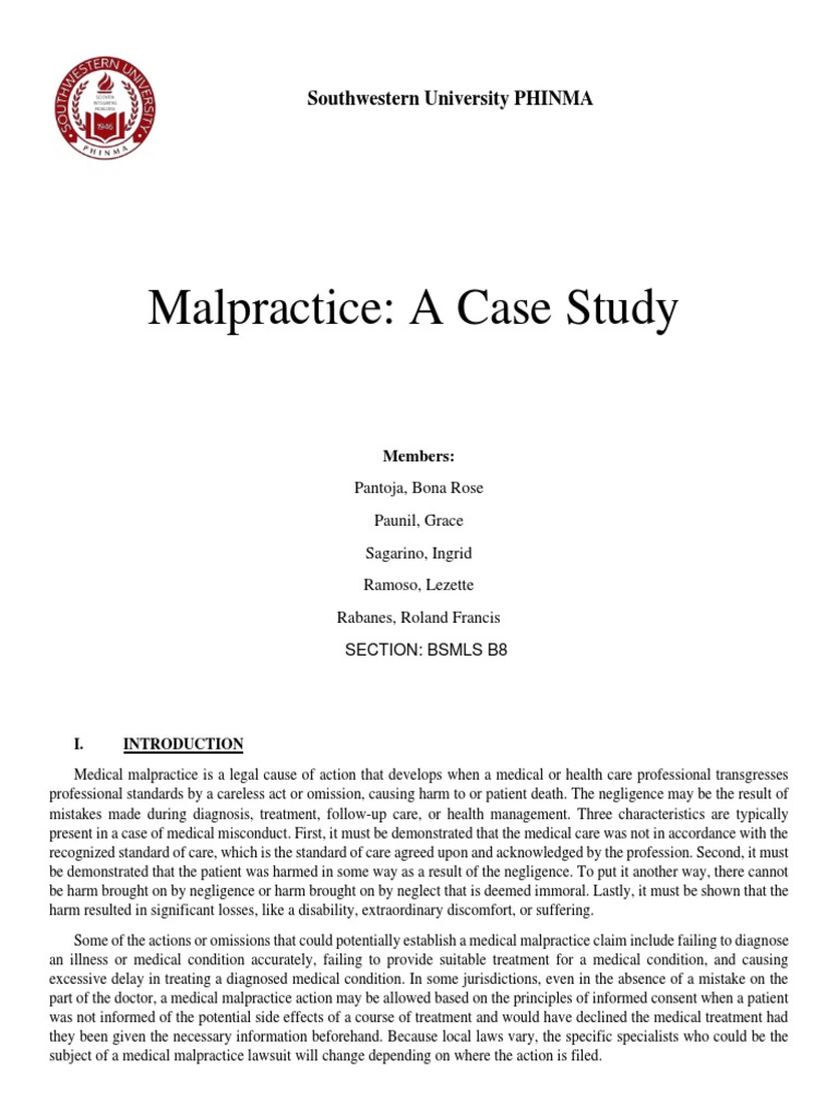 Malpractice: A Case Study: Southwestern University PHINMA | Download ...