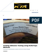 Coating Adhesion Testing Using Knife - Tape Methods