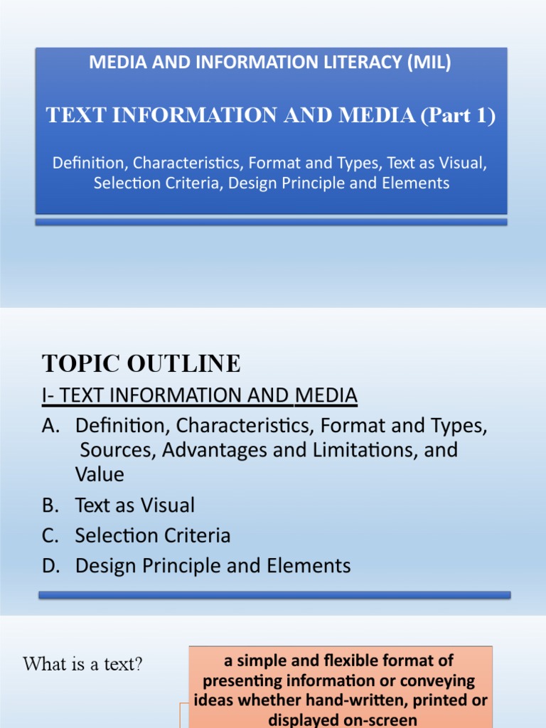 Text Information and Media | PDF