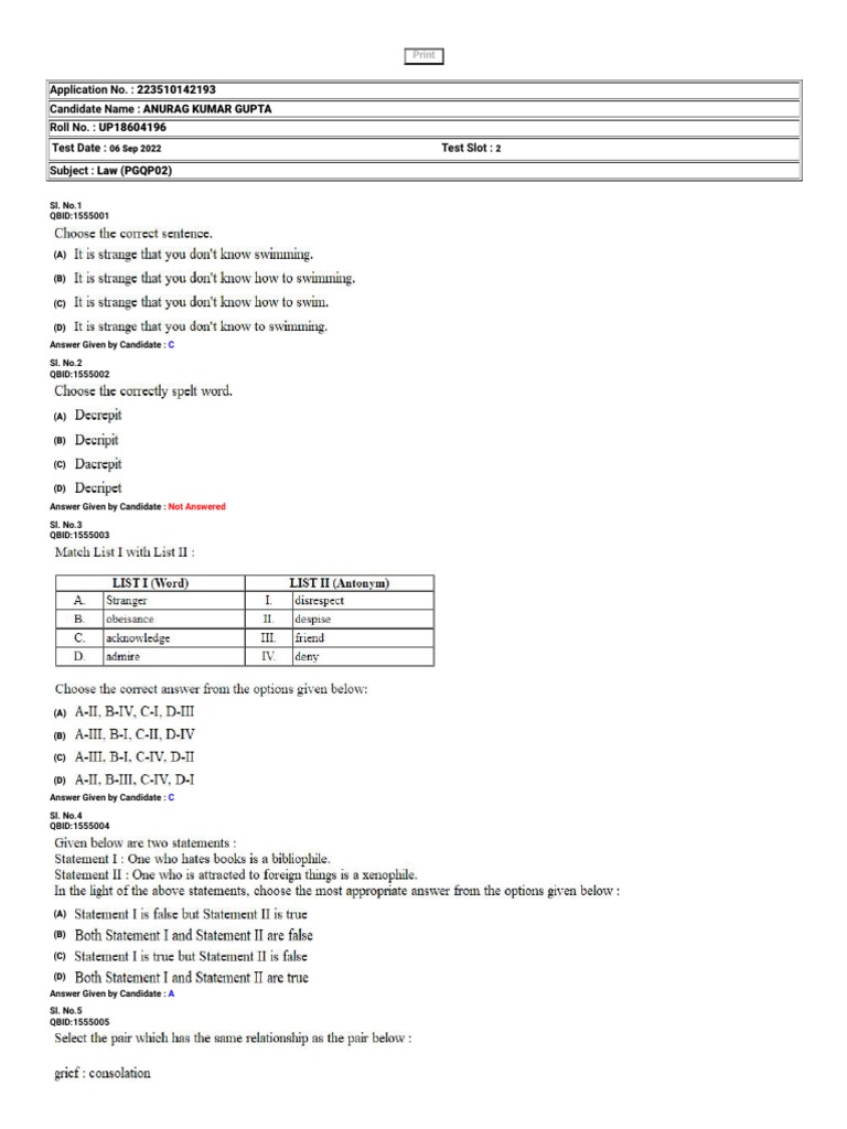 Llm Pyq Cuet Pg 2022 Pdf