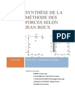 Rapport de Synthèse de La Méthode Des Forces Selon Jean ROUX