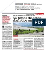 Módulo de Comunicaciones San Isidro, 03 de Abril Del 2023: Reporte Diario de Emergencias Prensa Escrita