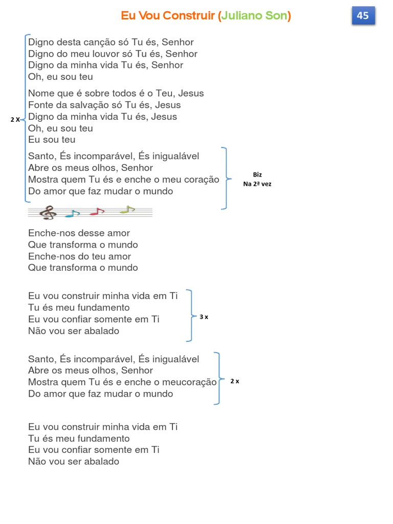 Letra Eu Vou Reconstruir | PDF