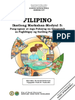 Filipino: Ikatlong Markahan-Modyul 5