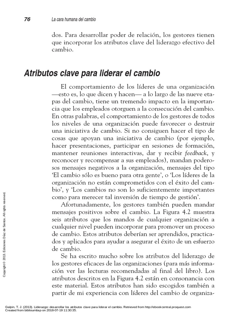 2.2. Atributos Clave para Liderar El Cambio | PDF | Liderazgo | Creatividad