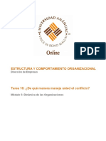 Tarea 10 - ¿De Qué Manera Maneja Usted El Conflicto