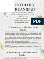 Identidad Y Peruanidad: Tema: Comparación de Costumbres, Vivencias Y Creencias