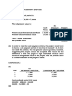 Solution To Capital Investment Exercises