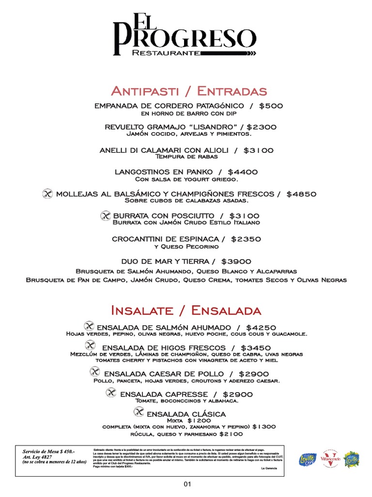 Revisión y Pago en Club del Progreso | PDF | ensalada | Alimentos