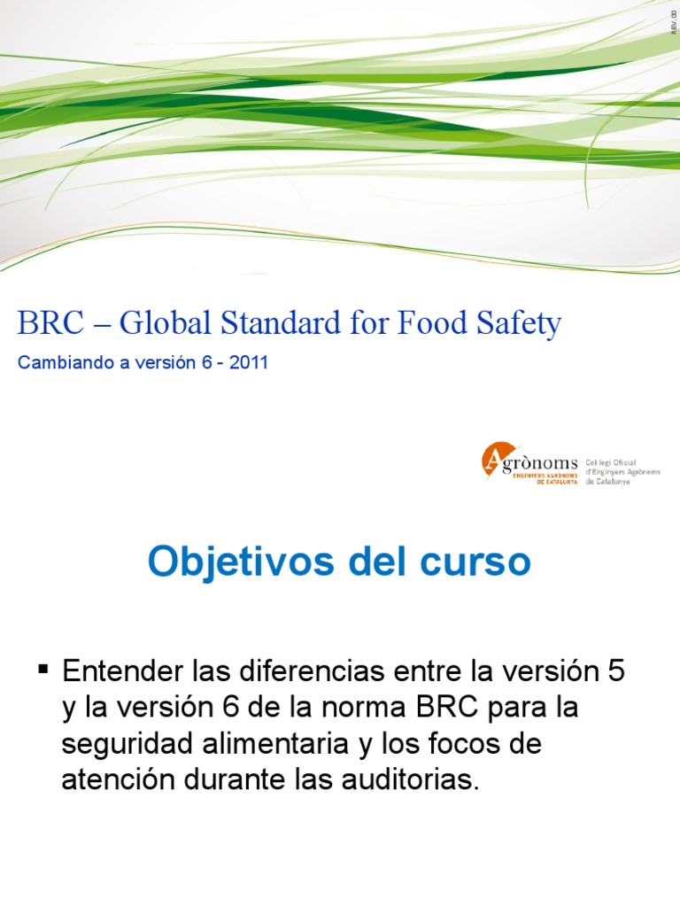 Agronoms Curso Global Standard For Food Safety V6 Pdf Auditoría