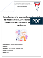 Introducción A La Farmacología, Ciclo Vital Del Medicamento, Prescripción Racional Farmacoterapia Razonada y Basada en Evidencias