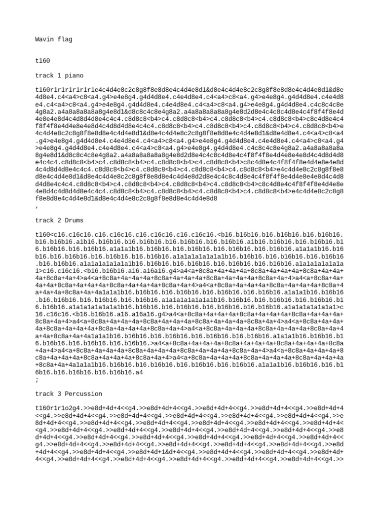 Wavin Flag PDF Musical Instruments Music Technology