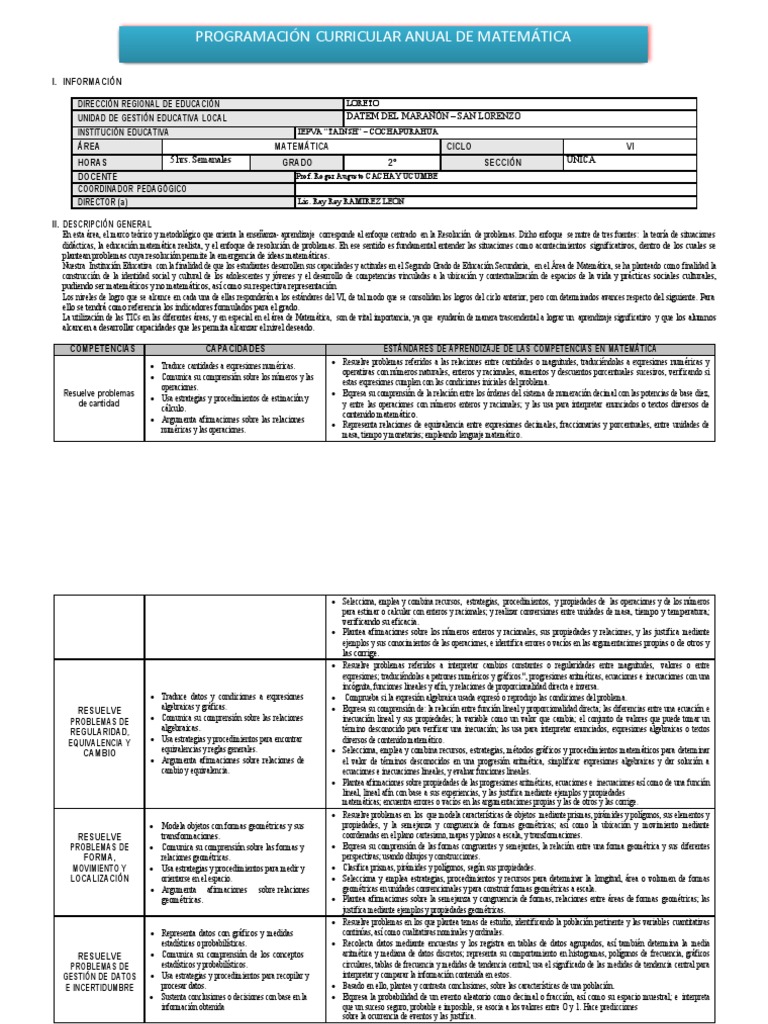 Matematica 2do Grado de Secundaria | PDF | Números | Ecuaciones