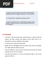 Topics and Sub-Topics: Unit - 4: Firewall & Intrusion Detection System Total Marks-18