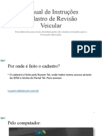 Manual de Instruções Cadastro de Revisão Veicular