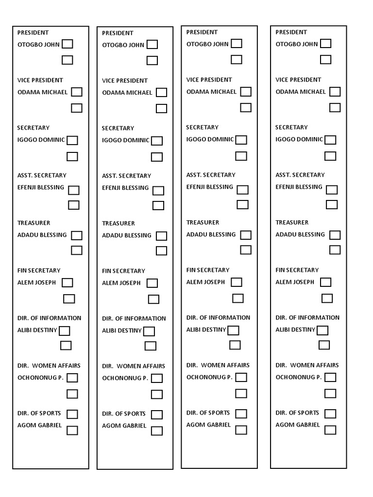 Ballot Paper | PDF