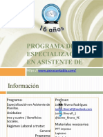 Programa de Especialización en Asistente de Planillas