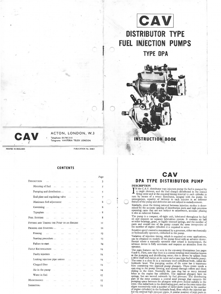 Distributor Type Fuel Injection Pumps PDF Pump Valve