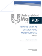Reporte Visita Al Observatorio Meteorológico: Hidrología