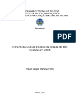 O Perfil Da Cultura Política Da Cidade Do Rio Grande em 2008