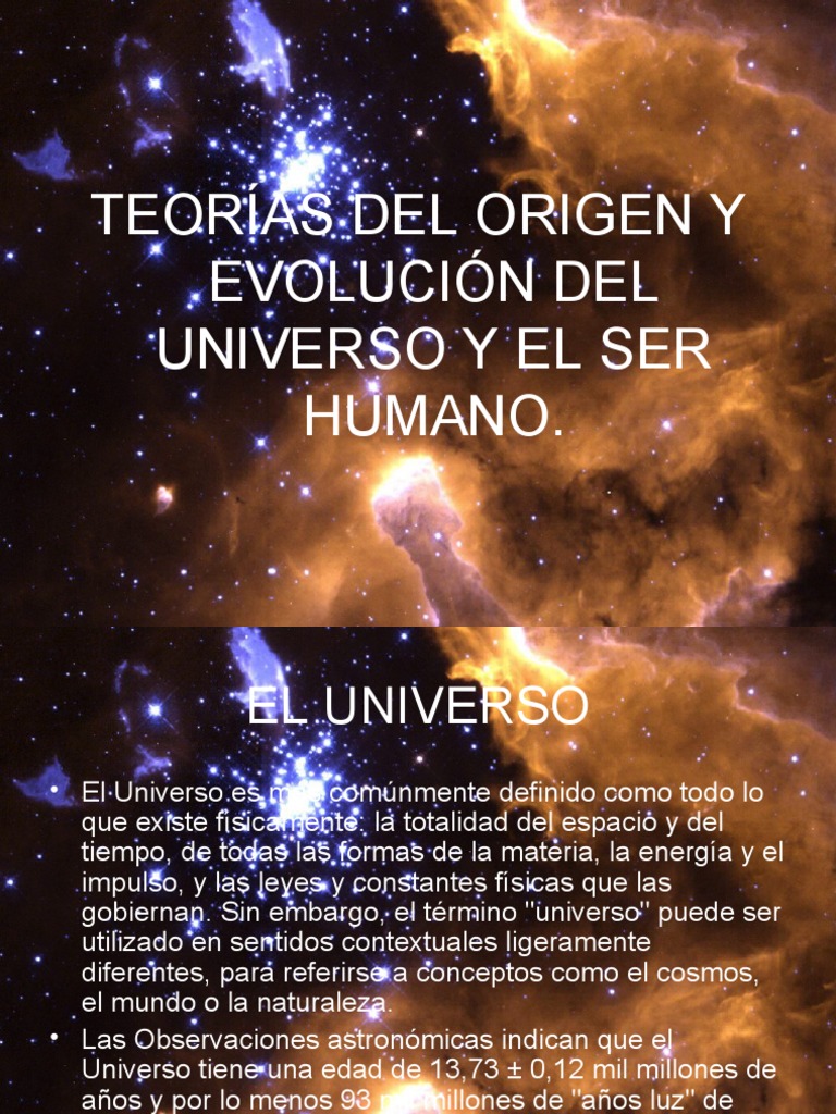 Origen Del Universo y El Ser Humano | PDF | Big Bang | Universo