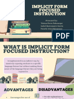 Implicit Form Focused Instruction: Presented By: Tristan Perez Palomeque Isabel Bustamante García Pamela Arias Palomeque
