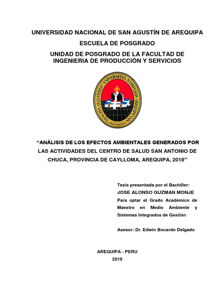 Tesis | PDF | Evaluación de impacto ambiental | Entorno natural