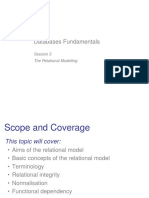 Databases Fundamentals: Session 3 The Relational Modelling