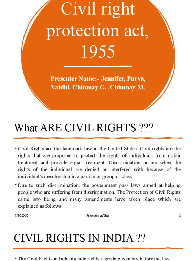 Civil Right Protection Act | PDF | Discrimination | Civil And Political ...