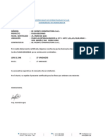 Certificado de Operatividad de Las Luminarias de Emergencia: LENS 1.5N8: 17 Unidades