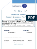 Etude Et Automatisation de La Table Tournante C402: Instrumentation Et Systèmes