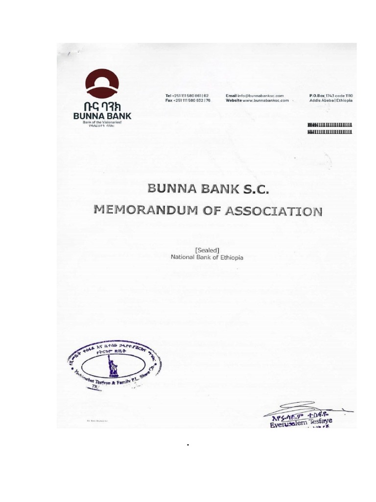 Memorandum of Association PDF