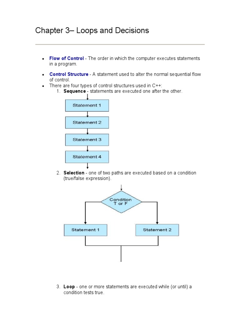 Ch3 Loops Decisions | PDF | Control Flow | Boolean Data Type