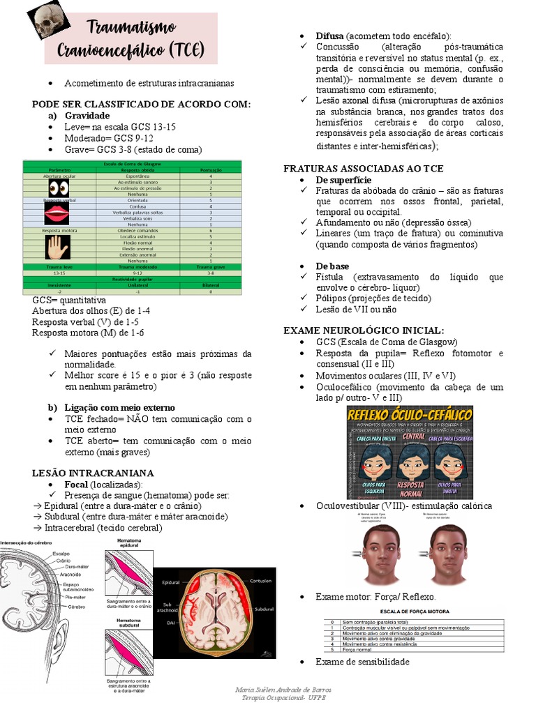 TCE e TRM | PDF | Traumatismo craniano | Coluna vertebral