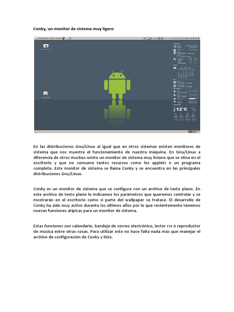 Instalacion y Configuracion de Conky | PDF | Distribución de Linux ...