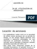 Lección Ix Contratos de Utilizacion de Aeronaves: Locación, Fletamento e Intercambio